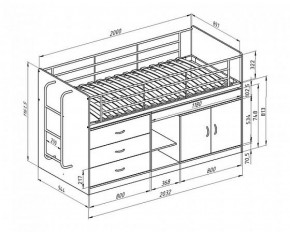 Кровать-чердак "Дюймовочка-6" Белый в Режи - rezh.ok-mebel.com | фото 2