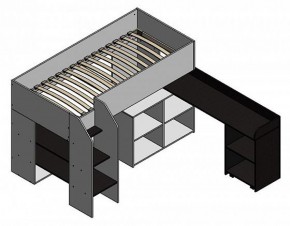 Кровать-чердак "Теремок-2" Дуб молочный/Венге в Режи - rezh.ok-mebel.com | фото 2
