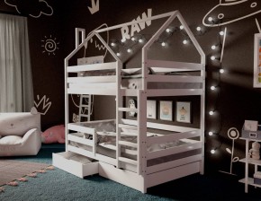 Кровать-домик двухъярусная 80*160 Белый в Режи - rezh.ok-mebel.com | фото