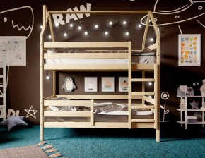 Кровать-домик двухъярусная 80*190 без покраски в Режи - rezh.ok-mebel.com | фото 3
