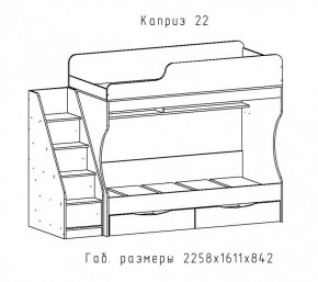 КАПРИЗ-22 Кровать двухъярусная 800 настил ЛДСП в Режи - rezh.ok-mebel.com | фото 2