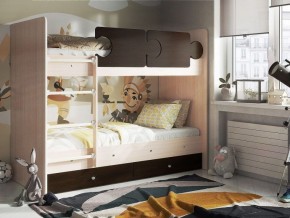 Кровать двухъярусная "Тетрис" (щиты) с бортиками + ящики в Режи - rezh.ok-mebel.com | фото 3