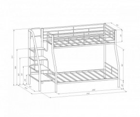 Кровать двухъярусная "Толедо-1" Черный/Венге в Режи - rezh.ok-mebel.com | фото 2