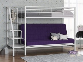 Кровать двухъярусная с диваном "Мадлен-3" (Белый/Фиолетовы) в Режи - rezh.ok-mebel.com | фото