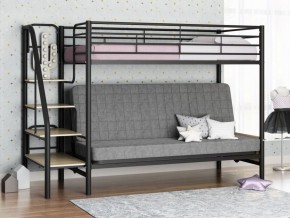 Кровать двухъярусная с диваном "Мадлен-3" (Черный/Серый) в Режи - rezh.ok-mebel.com | фото 1