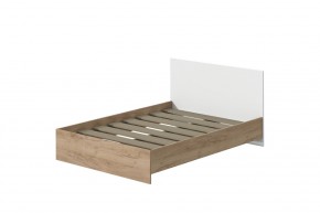 Кровать Эконом 1200 (Дуб крафт золотой/Белый текстурный) в Режи - rezh.ok-mebel.com | фото