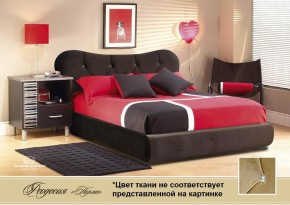 Кровать Феодосия 1400 со стразами в к/з "Классик 307 коричневый" (серия Норма) +основание +ПМ в Режи - rezh.ok-mebel.com | фото