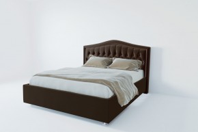 Кровать Калининград с ПМ 1200 (экокожа коричневая) в Режи - rezh.ok-mebel.com | фото 2