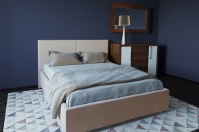 Кровать Корсика с ПМ 1800 (экокожа бежевая) в Режи - rezh.ok-mebel.com | фото 2