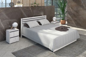 Кровать Лиана 1.4 (Дуб Крафт Белый/Графит) в Режи - rezh.ok-mebel.com | фото