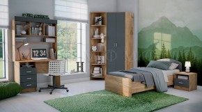МАРТИНА Кровать 800 с настилом ЛДСП (Графит/Дуб крафт) в Режи - rezh.ok-mebel.com | фото 2