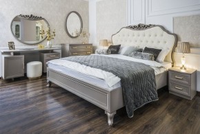 Кровать Мокко 1600 с мягким изголовьем + основание (серый камень) в Режи - rezh.ok-mebel.com | фото