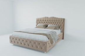 Кровать Нягань с ПМ 2000 (велюр светло-серый) в Режи - rezh.ok-mebel.com | фото 2