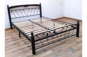 Кровать "Муза 1" КМД10  Черная (1600*2000) (ножки-шоколад) с коваными изделиями в Режи - rezh.ok-mebel.com | фото 3