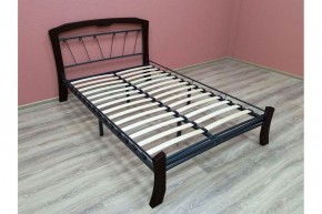 Кровать "Муза 4 Лайт" КМД9 Черная (1400*2000) (ножки-шоколад) с коваными изделиями в Режи - rezh.ok-mebel.com | фото 3