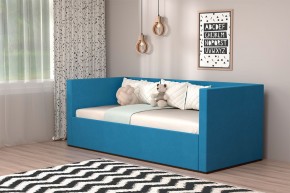 Кровать с ПМ (арт.030) (с/м 900*2000мм) (б/матр), ткань синяя в Режи - rezh.ok-mebel.com | фото