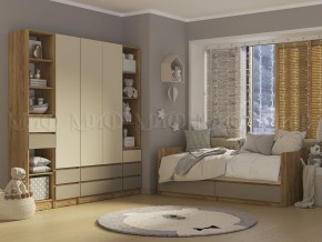 ЧЕЛСИ Color Кровать с ящиками 800 с настилом ЛДСП (Слоновая кость/Глиняный серый/Дуб крафт) в Режи - rezh.ok-mebel.com | фото 2