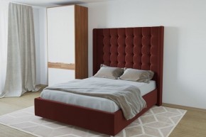 Кровать Венеция ЛЮКС с ПМ 1200 (велюр бордо) в Режи - rezh.ok-mebel.com | фото 2