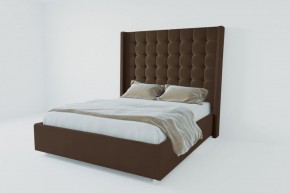Кровать Венеция ЛЮКС с ПМ 1600 (экокожа коричневая) в Режи - rezh.ok-mebel.com | фото 2