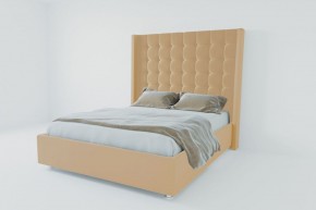 Кровать Венеция ЛЮКС с ПМ 800 (экокожа бежевая) в Режи - rezh.ok-mebel.com | фото 2