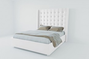 Кровать Венеция ЛЮКС с ПМ 800 (экокожа белая) в Режи - rezh.ok-mebel.com | фото 2