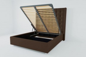 Кровать Венеция ЛЮКС с ПМ 900 (экокожа коричневая) в Режи - rezh.ok-mebel.com | фото 2