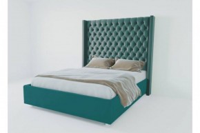 Кровать Версаль ЛЮКС с ПМ 1400 (велюр бирюзовый) в Режи - rezh.ok-mebel.com | фото