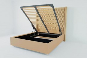 Кровать Версаль ЛЮКС с ПМ 900 (экокожа бежевая) в Режи - rezh.ok-mebel.com | фото 2