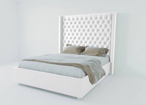 Кровать Версаль ЛЮКС с ПМ 900 (экокожа белая) в Режи - rezh.ok-mebel.com | фото
