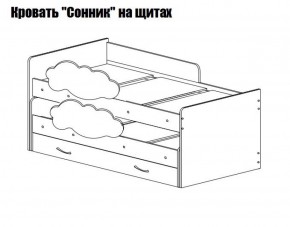 Кровать выкатная Соник на щитах (800*1600) с бортиком + ящик в Режи - rezh.ok-mebel.com | фото 2