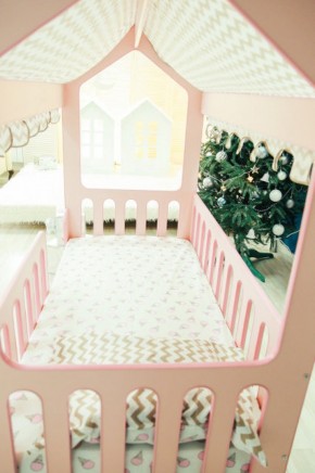 Кровать-домик без ящика 800*1600 (Розовый) в Режи - rezh.ok-mebel.com | фото 3