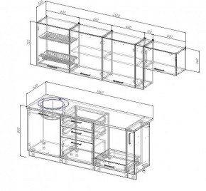 Кухонный гарнитур Антрацит 2550 (Стол. 38мм) в Режи - rezh.ok-mebel.com | фото 3