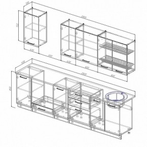 Кухонный гарнитур Антрацит 2800 (Стол. 26мм) в Режи - rezh.ok-mebel.com | фото 2