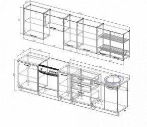 Кухонный гарнитур Антрацит 3000 (Стол. 26мм) в Режи - rezh.ok-mebel.com | фото 2