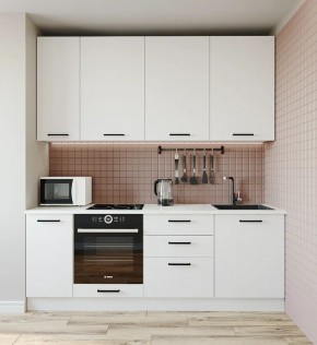 Кухонный гарнитур Белый Глянец 2200 h950 (Стол. 38мм) в Режи - rezh.ok-mebel.com | фото