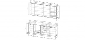 Кухонный гарнитур Белый Глянец 2200 h950 (Стол. 38мм) в Режи - rezh.ok-mebel.com | фото 2