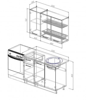 Кухонный гарнитур Графика 1200 (Стол. 26мм) в Режи - rezh.ok-mebel.com | фото 2