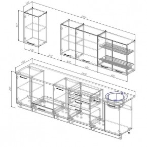 Кухонный гарнитур Графика 2800 (Стол. 26мм) в Режи - rezh.ok-mebel.com | фото 2