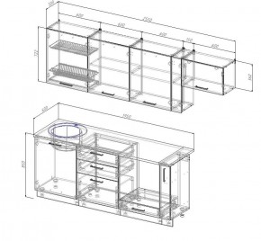 Кухонный гарнитур Жемчуг 2550 (Стол. 26мм) в Режи - rezh.ok-mebel.com | фото 2