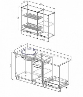 Кухонный гарнитур Лофт 1600 (Стол. 26мм) в Режи - rezh.ok-mebel.com | фото 2