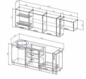Кухонный гарнитур Лофт 2550 (Стол. 26мм) в Режи - rezh.ok-mebel.com | фото 2