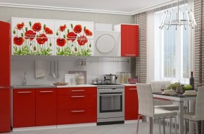 МАКИ КРАСНЫЕ Кухонный гарнитур 2.0 в Режи - rezh.ok-mebel.com | фото