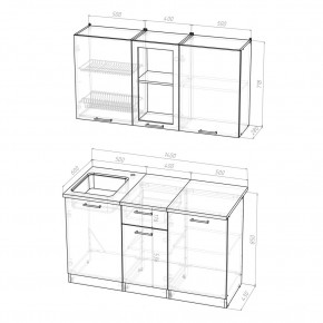 Кухонный гарнитур Симона медиум 1400 (Венге/Дуб Сонома) в Режи - rezh.ok-mebel.com | фото 2