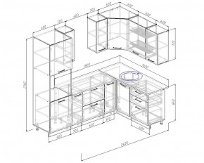 Кухонный гарнитур угловой Бланка 2400х1600 (Стол. 38мм) в Режи - rezh.ok-mebel.com | фото 2