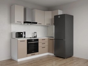 Кухонный гарнитур угловой Каппучино 2200*1000 (Стол. 26мм) в Режи - rezh.ok-mebel.com | фото
