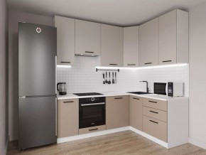 Кухонный гарнитур угловой Каппучино 2200*1600 h 950 (Стол. 38мм) в Режи - rezh.ok-mebel.com | фото