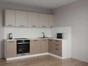 Кухонный гарнитур угловой Каппучино 2600*1600 (Стол. 26мм) в Режи - rezh.ok-mebel.com | фото