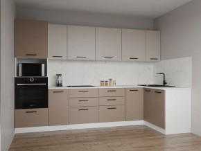 Кухонный гарнитур угловой Каппучино 3200*1400 (Стол. 26мм) в Режи - rezh.ok-mebel.com | фото