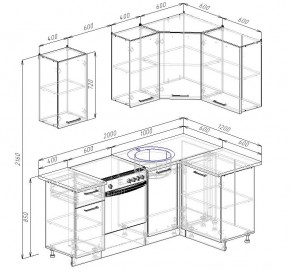 Кухонный гарнитур угловой Капри 2000х1200 (Стол. 38мм) в Режи - rezh.ok-mebel.com | фото 2