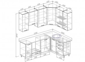 Кухонный гарнитур угловой Капри 2200х1600 h950 (Стол. 38мм) в Режи - rezh.ok-mebel.com | фото 2